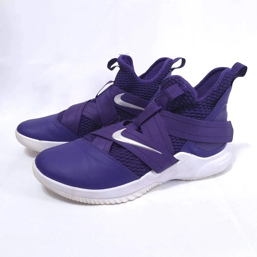 Nike LeBron Soldier 12 XII‎ SFG Purple Silver Basketball Shoes Sz 13.5 Sneakers